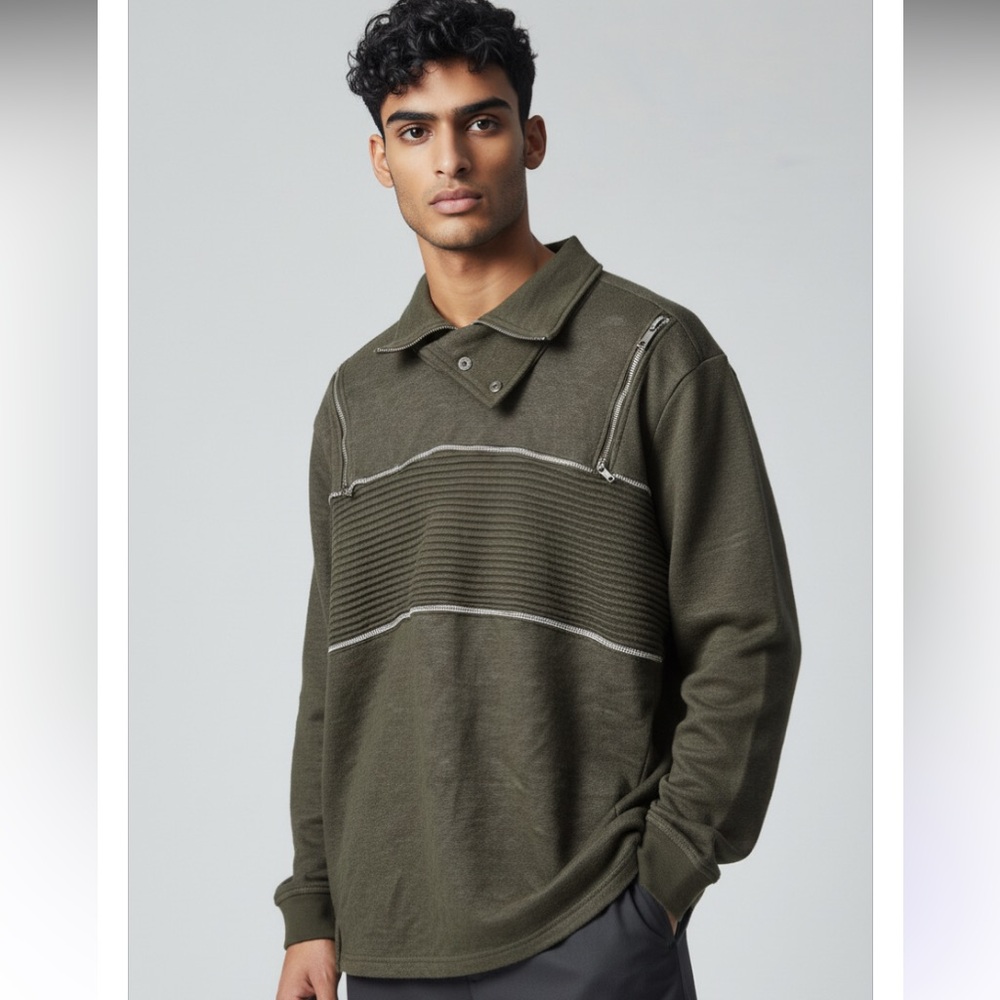 Olive Green Men’s Pullover Shirt size M Copper Rivet